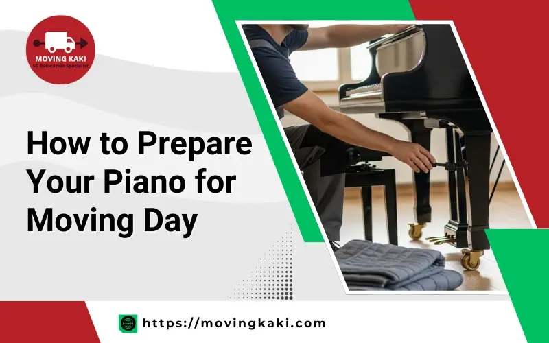 Preparing a piano safely for moving by securing keys and protecting the surface
