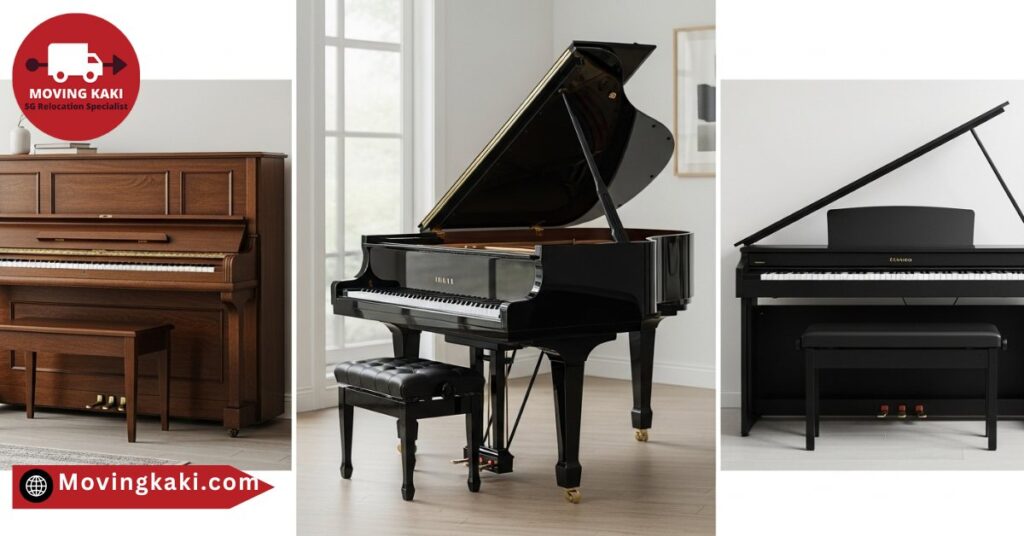 Different types of pianos that need special preparation before moving