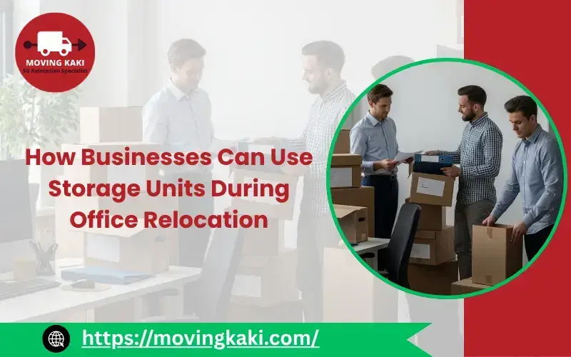 Professional team packing boxes to use storage units during office relocation for a seamless business transition