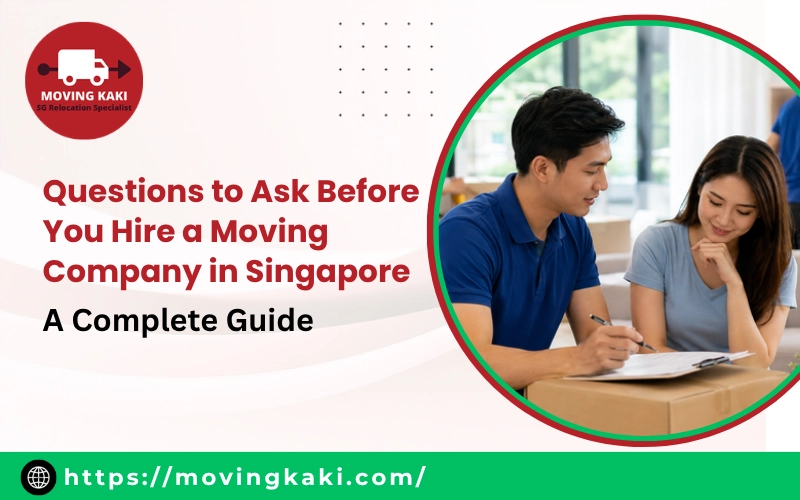 Questions to ask before you hire a moving company in Singapore: A reliable mover checks a moving list with a customer.