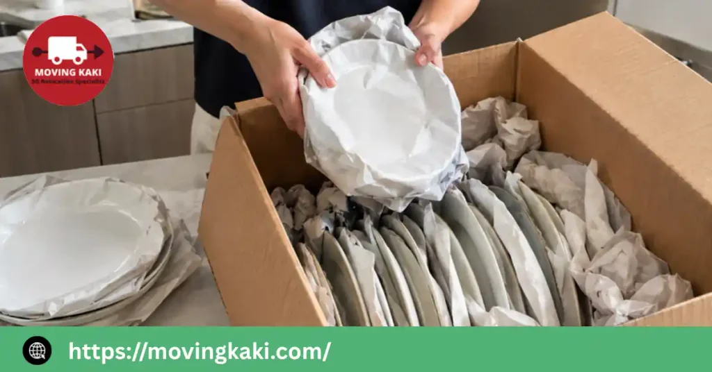 how to pack dishes safely for moving